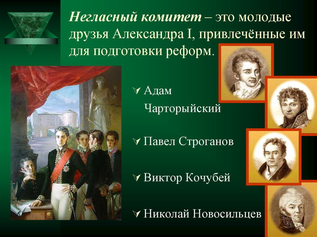 Деятельность негласного комитета. Молодые друзья Александра 1 в негласный комитет. Александр 1 негласный комитет портреты. Александр 1 негласный комитет реформы. Негласный комитет Александра 1 состав.