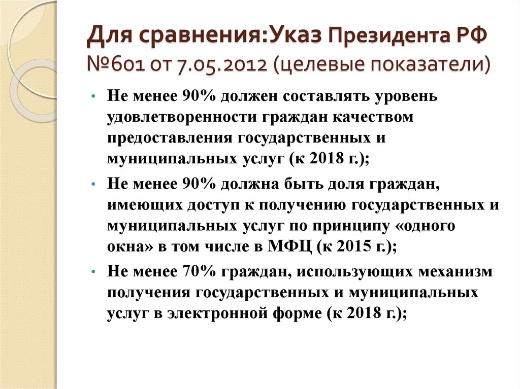 Указ 601 от 07.05.2012. Целевым показателем указа президента