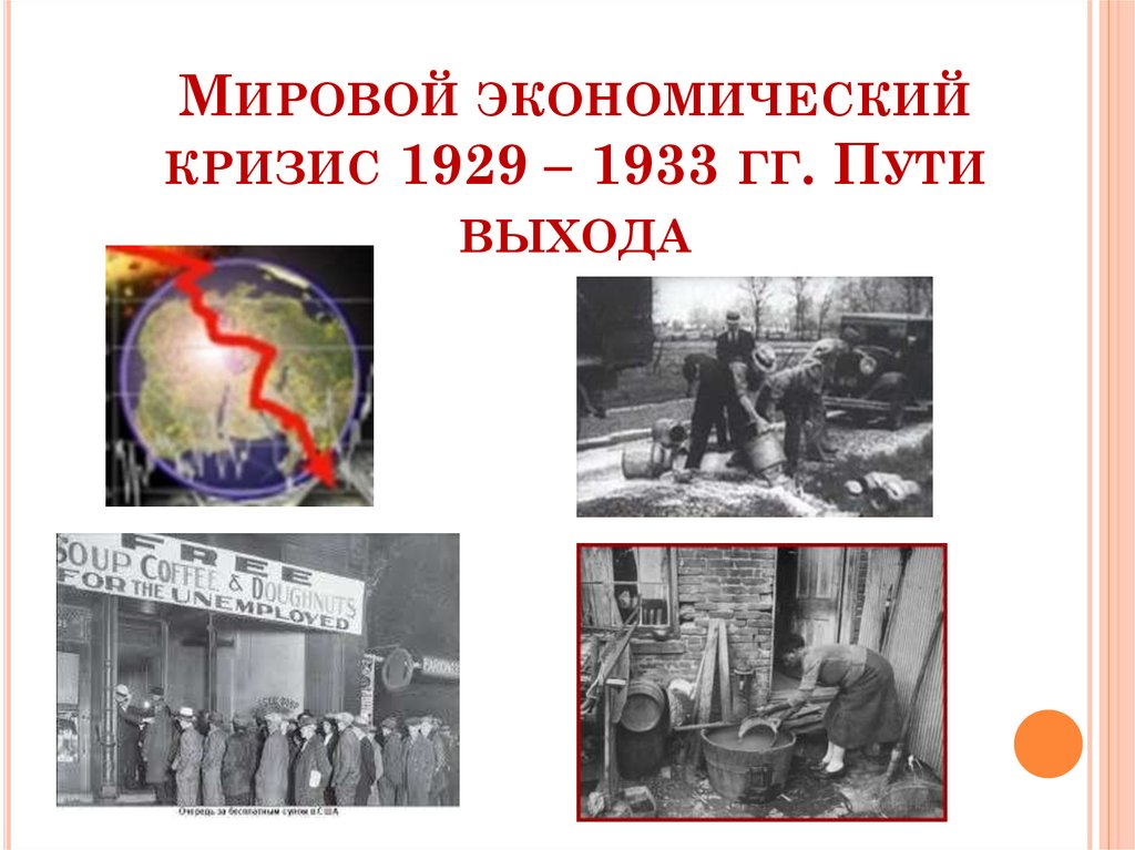 Мировой экономический кризис 1929 – 1933 гг. Пути выхода