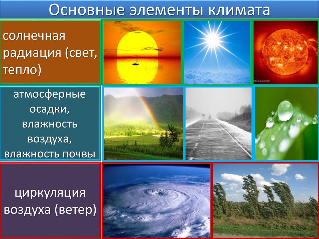 Основные элементы климата