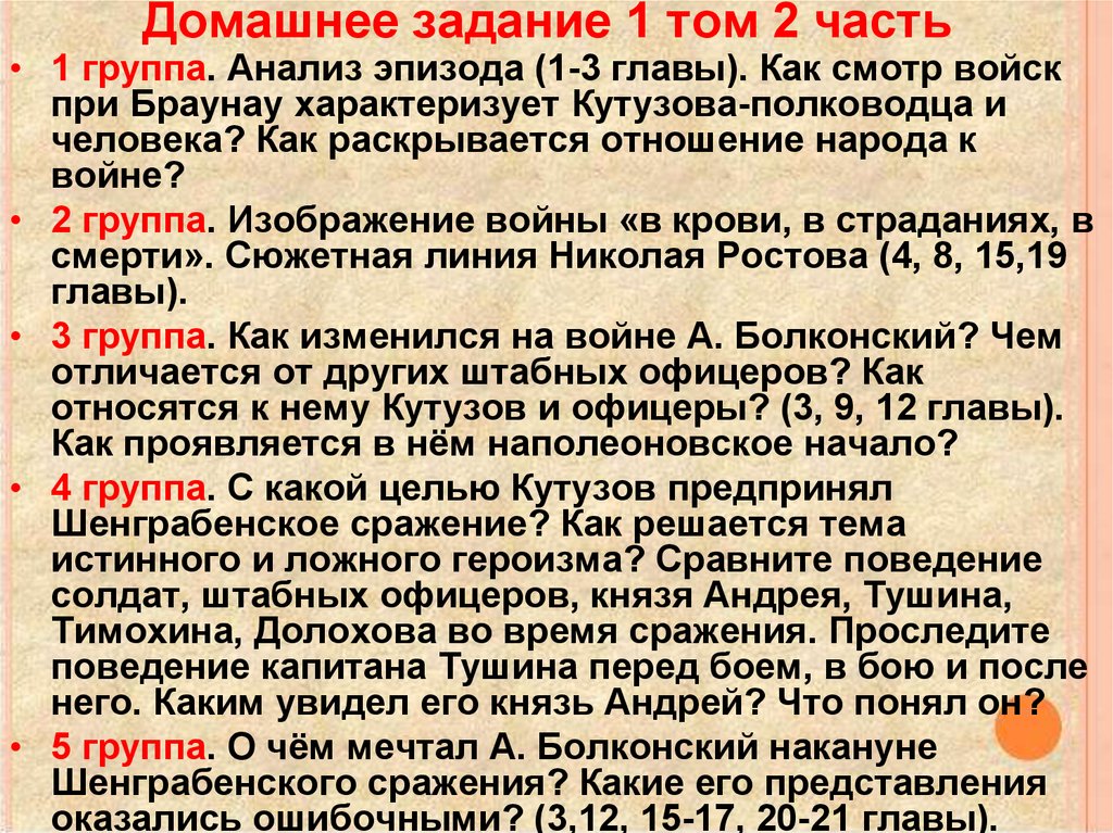 Основные события 2 тома войны и мир