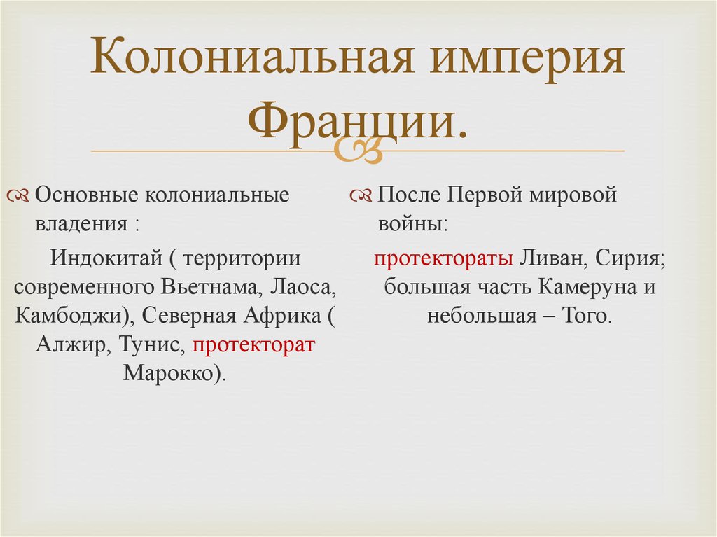 Колонии франции в 18 веке презентация