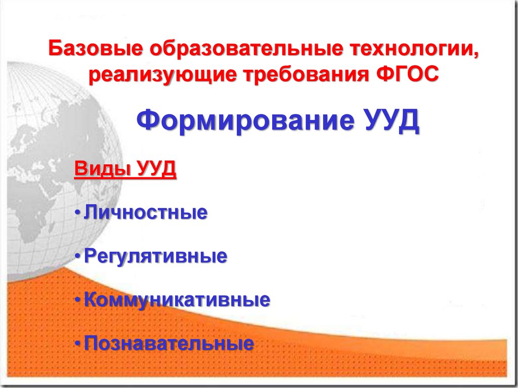 Реализуем требования фгос. Базовые образовательные технологии. Педагогические технологии для формирования УУД. Познавательные (базовые исследовательские). Проектируем урок, формирующий универсальные учебные действия. ФГОС.