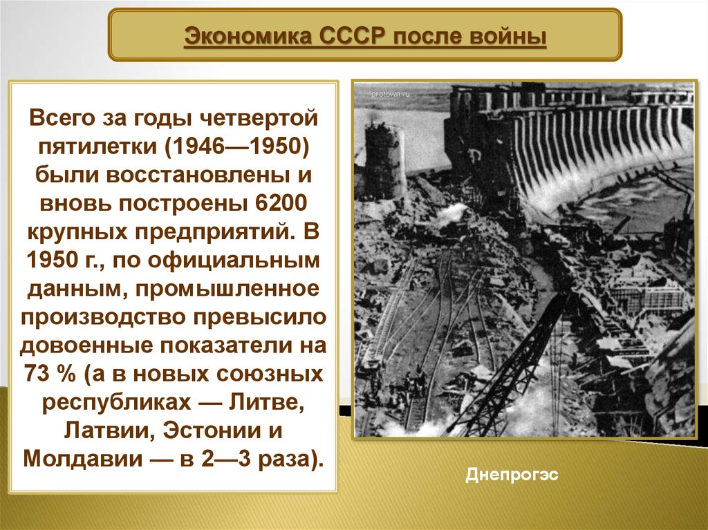 Восстановление экономики ссср после великой отечественной войны презентация