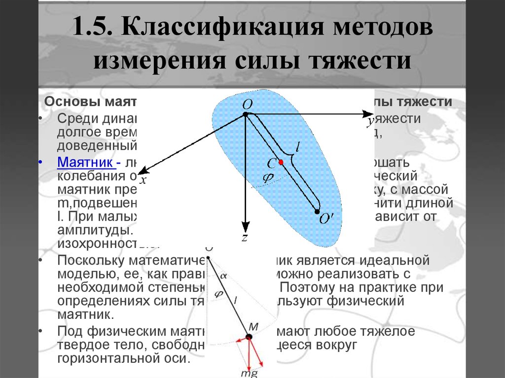 В чем измеряется сила тяжести. Методы измерения силы тяжести. Классификация методов измерения силы тяжести.. Динамические методы измерения силы тяжести. Абсолютные измерения силы тяжести.