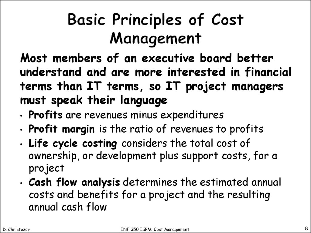 Basic Principles of Cost Management
