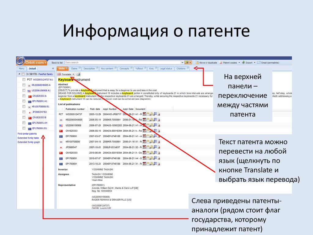 Проверьте патент базы данных. Информация о патентующих. Конвенционный приоритет патента. Патент на базу данных. База патентов.