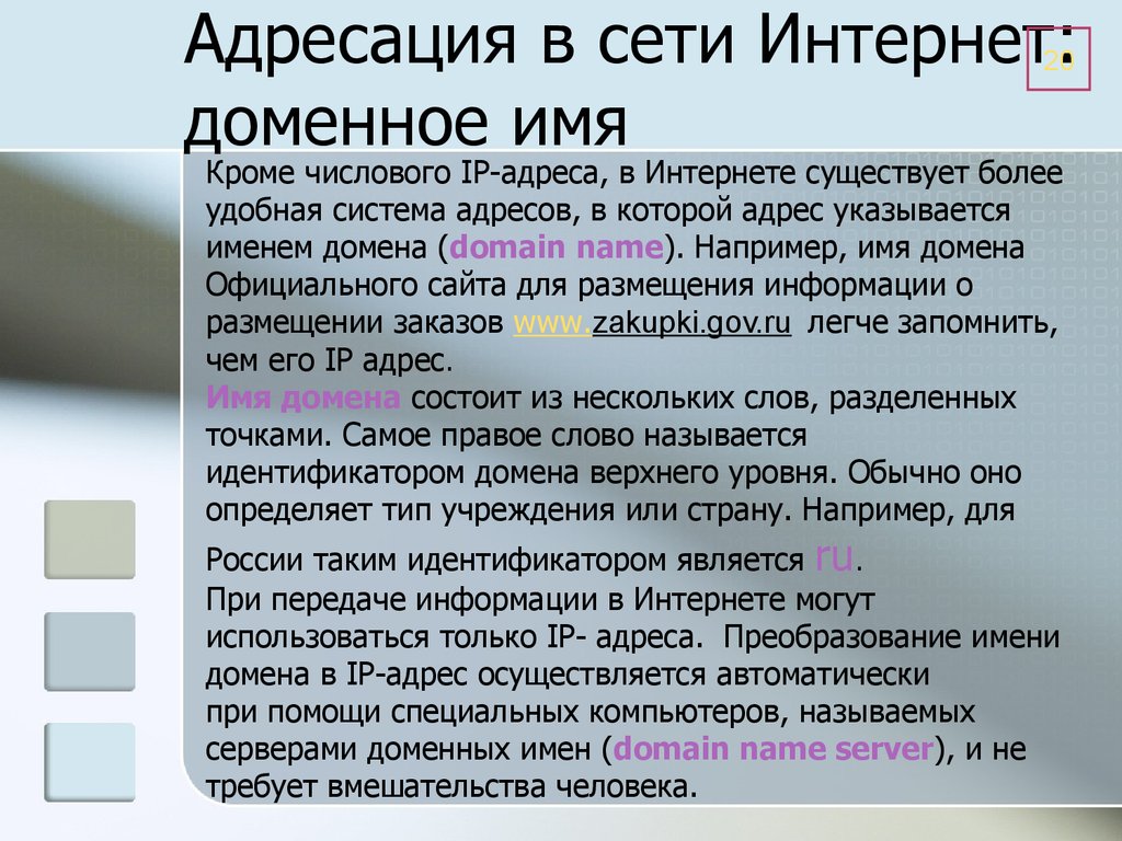 Адресация в интернете презентация