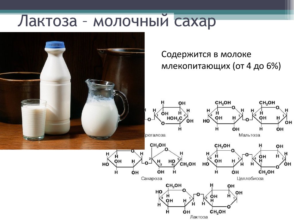 Количество лактозы в молочных продуктах