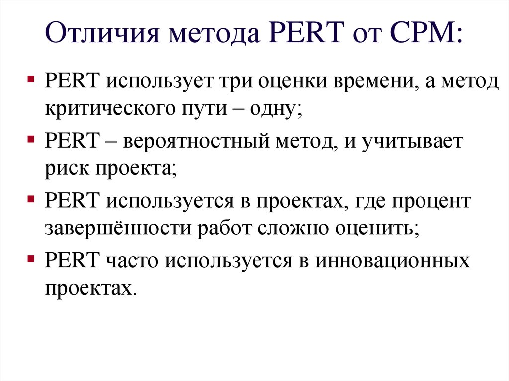 Pert метод управления проектами