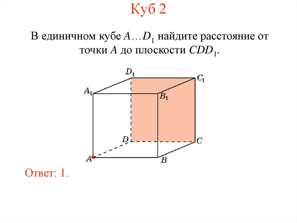 Единичный куб. Расстояние от точки до плоскости в пространстве куб. Расстояние от точки до плоскости в Кубе. Расстояние от точки до плоскости в единичном Кубе.