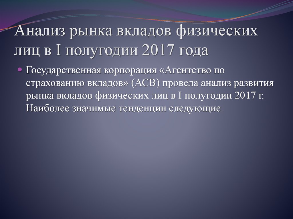 Исследования вкладов. Вопросы по анализу рынка депозитов. Провести анализ рынка вкладов Курска, презентация.