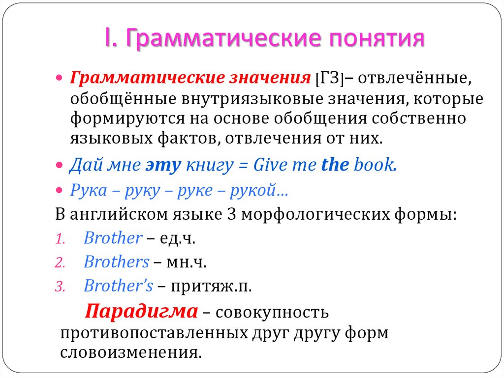 Грамматическая форма примеры слов. Грамматические понятия. Понятие грамматика. Термин грамматика. Грамматическая структура русского языка.