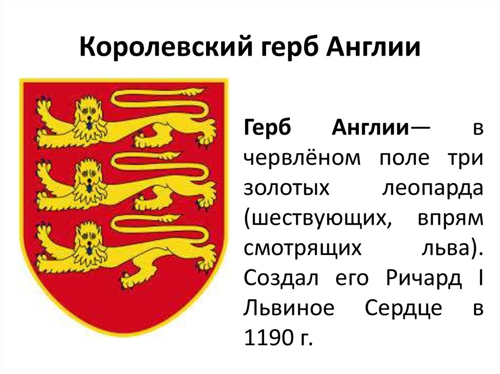 Королевский герб Англии