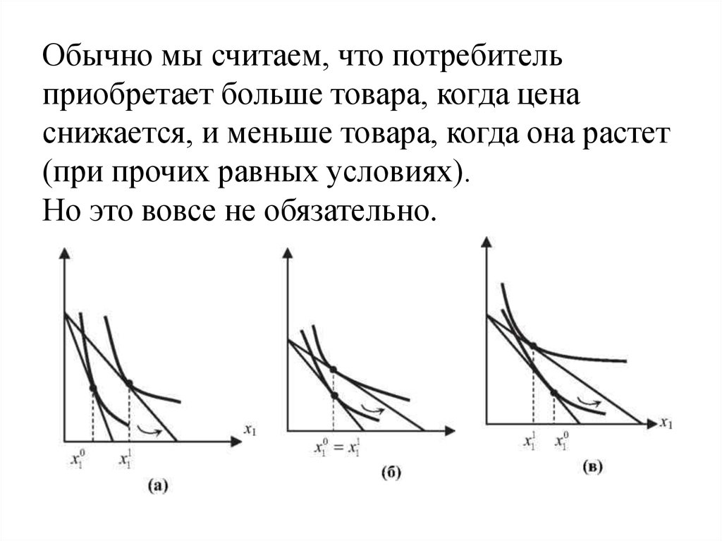 При прочих равных ценах. Чем больше товара приобретает потребитель. Растет при увеличении цен прочих равных условиях. Потребитель приобретает чем больше товара тем выше цена. Уравнение агрегации Микроэкономика.