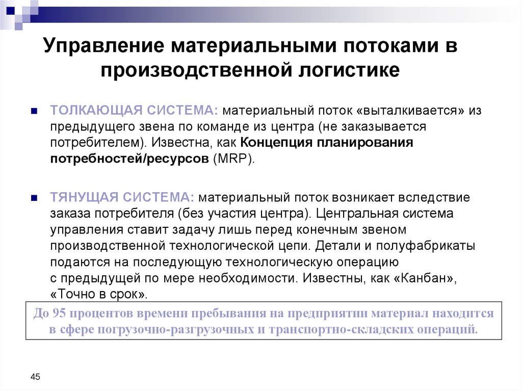 Какая логистическая концепция направлена на построение планов потребности в материалах