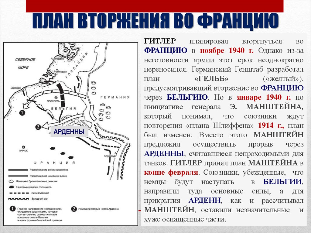 План немецкого командования по вторжению в бельгию и францию назывался 1 мировая