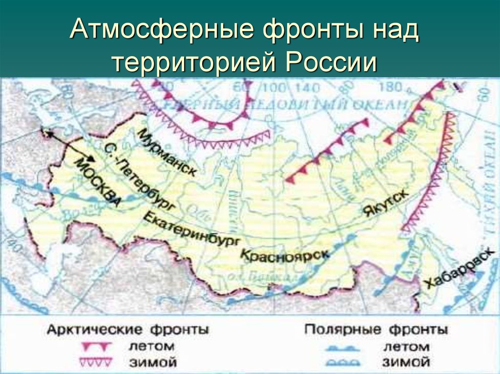 Основные атмосферные фронты. Атмосферные фронты над территорией России. Атмосферный фронт. Климатические фронты на территории России. Карта атмосферных фронтов России.