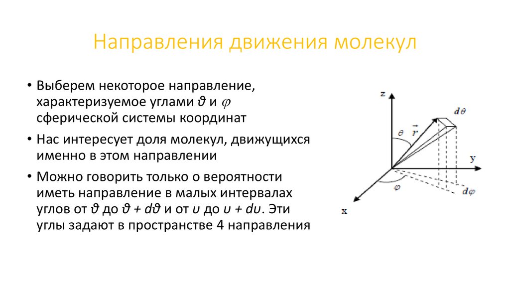 Направления движения молекул