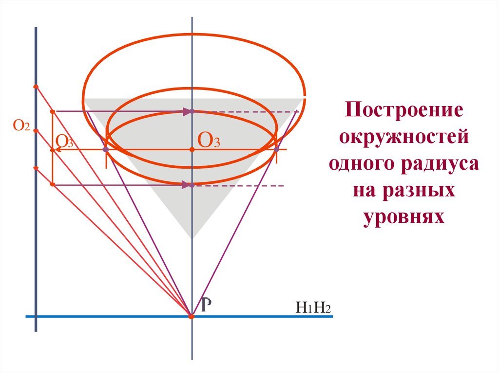 Построение. Перспективное построение окружности. Построение окружности в пространстве. Построение объема. Построение окружностей разных радиусов.