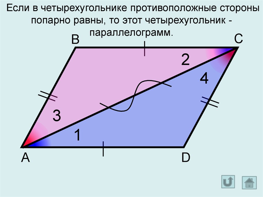 Две стороны равны и параллельны. Если в четырехугольнике две стороны равны и параллельны то. Если в четырехугольнике противоположные стороны равны и параллельны. Если в четырехугольнике две стороны равны и параллельны, то этот. Если в четырехугольнике противолежащие стороны равны и параллельны.