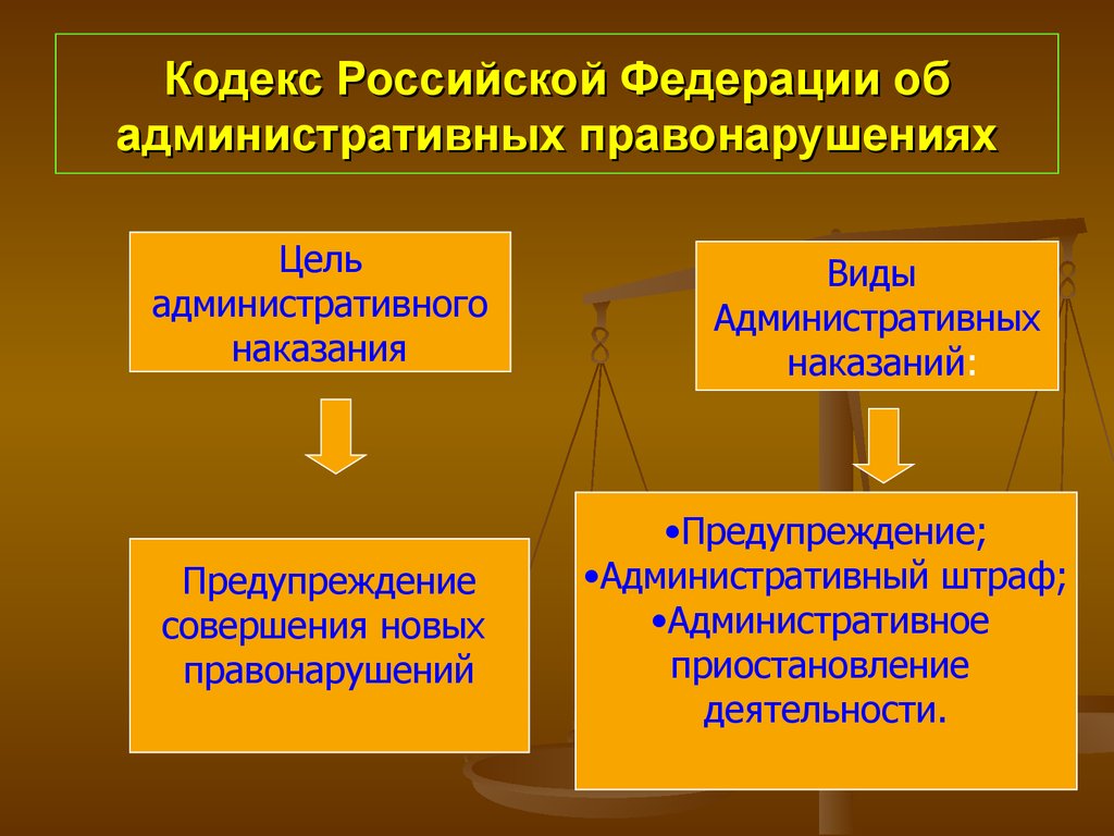 Цель правонарушения. Цели административного наказания.