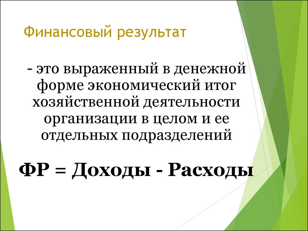 Анализ финансовых результатов презентация