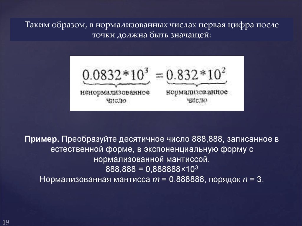 Нормализованное экспоненциальное число. Первая цифра после точки. Сложение нормализованных чисел. Сложение и вычитание нормализованных чисел. Вычитание чисел с плавающей запятой.