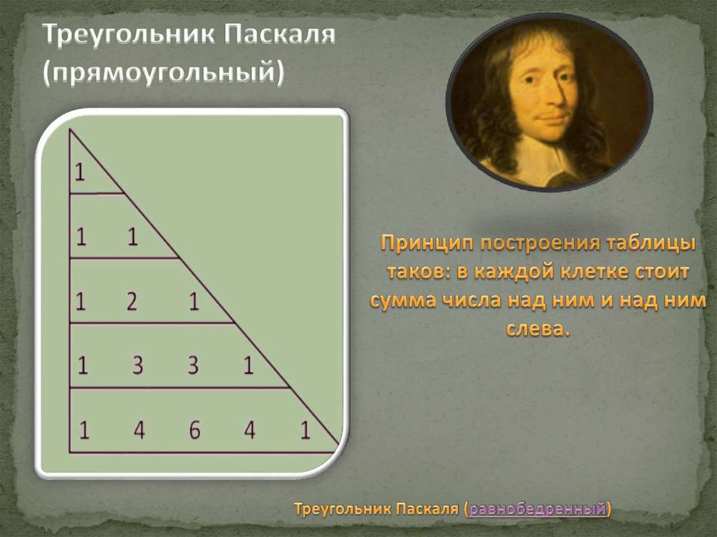 Теория вероятностей. Треугольник Паскаля - презентация онлайн