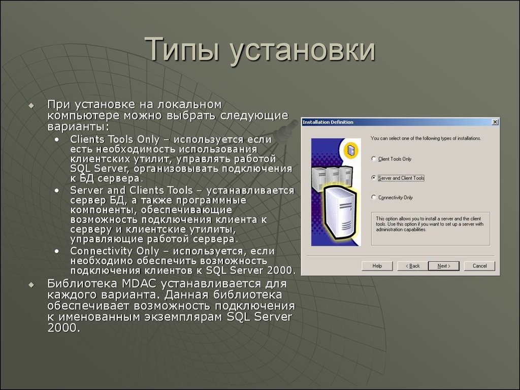 Установленные виды. Типы установок. Типы установки по. Разновидности установок. Виды установщиков.