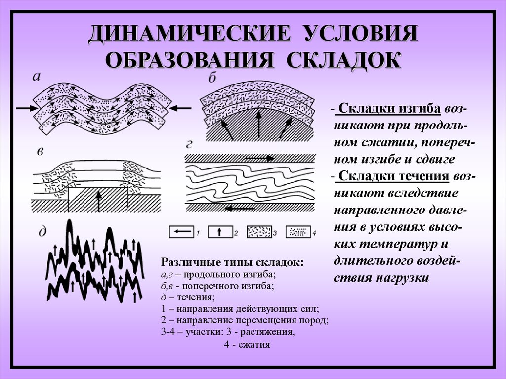 Морфологическая классификация складок по форме в плане ширина и длина складок