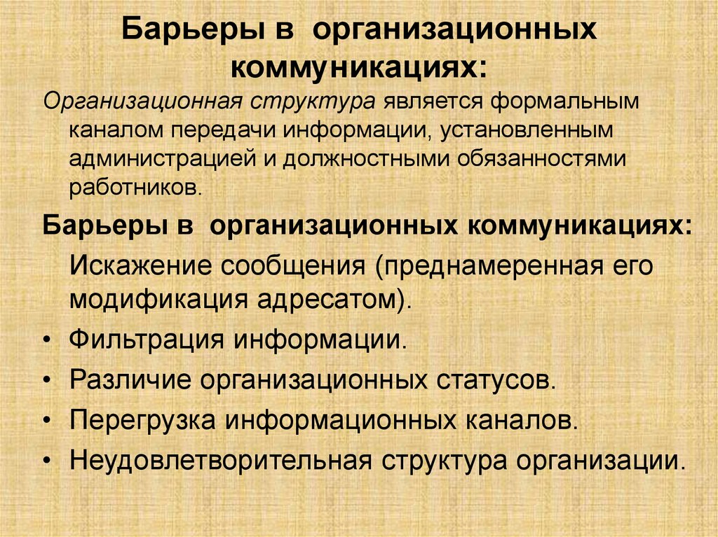 Второй барьер влияния в деловой коммуникации. Организационные барьеры коммуникации. Организационные коммуникативные барьеры. Барьеры в организационных коммуникациях и пути их преодоления.. Формы организационных коммуникаций их барьеры.