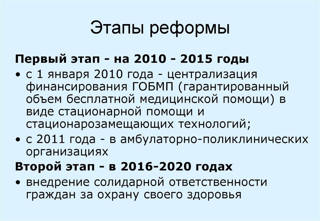 Этапы реформ. Реформа здравоохранения в России. Реформы системы здравоохранения в России. Этапы реформы здравоохранения. Этапы реформирования отечественного здравоохранения.