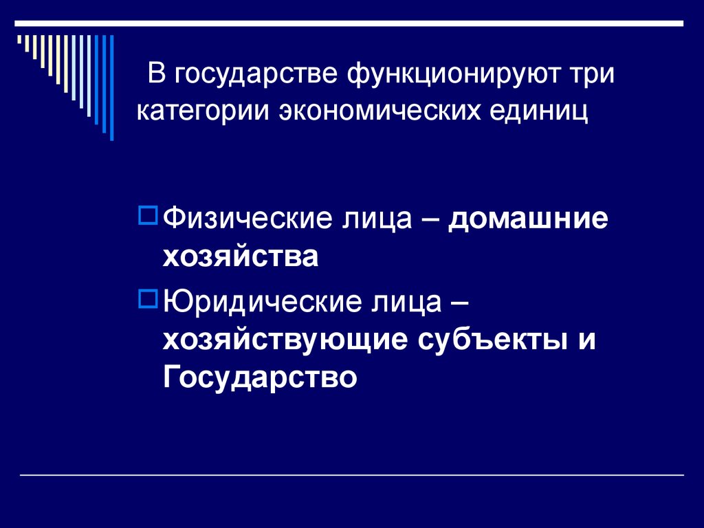 Единица экономики. Физические лица и домашние хозяйства. Три категории стран. Хозяйство как правовая категория. Юридическое лицо это хозяйственная единица.