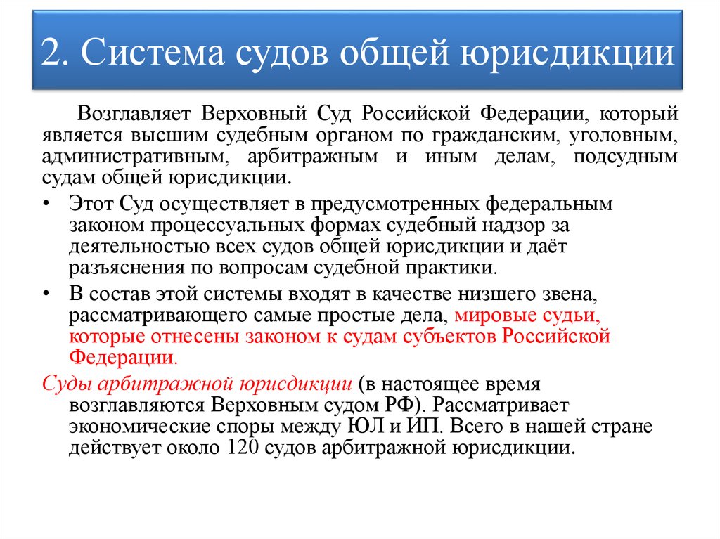 Система судов общей юрисдикции презентация