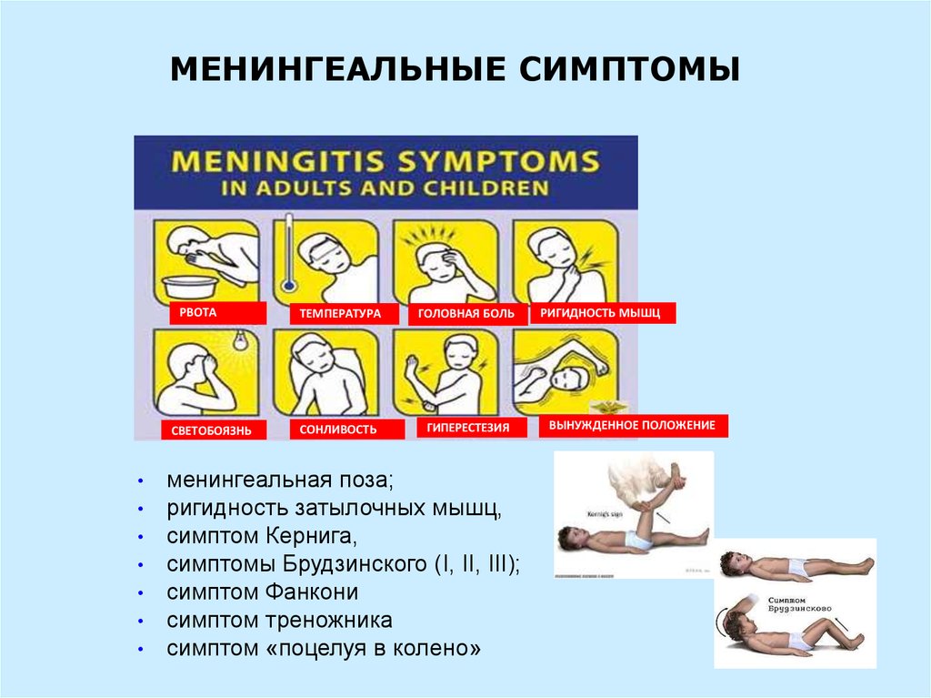 Менингит 1 симптомы