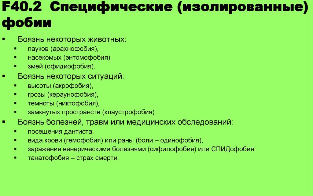 Фобии. Изолированная фобия. Специфические фобии. Изолированная (специфическая) фобия. Психологические страхи список.