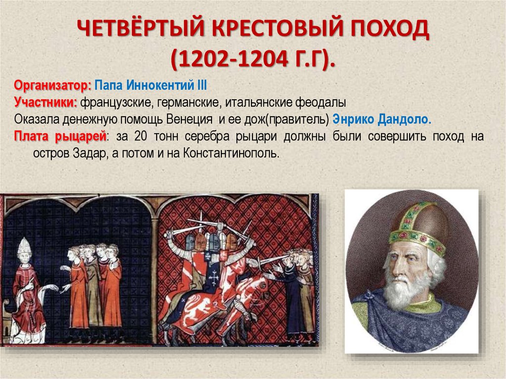 Против кого был поход. Четвертый крестовый поход (1202-1204 гг.). Четвёртый крестовый поход 1204. 4 Крестовый поход Константинополь 1204. Организатор 4 крестового похода.
