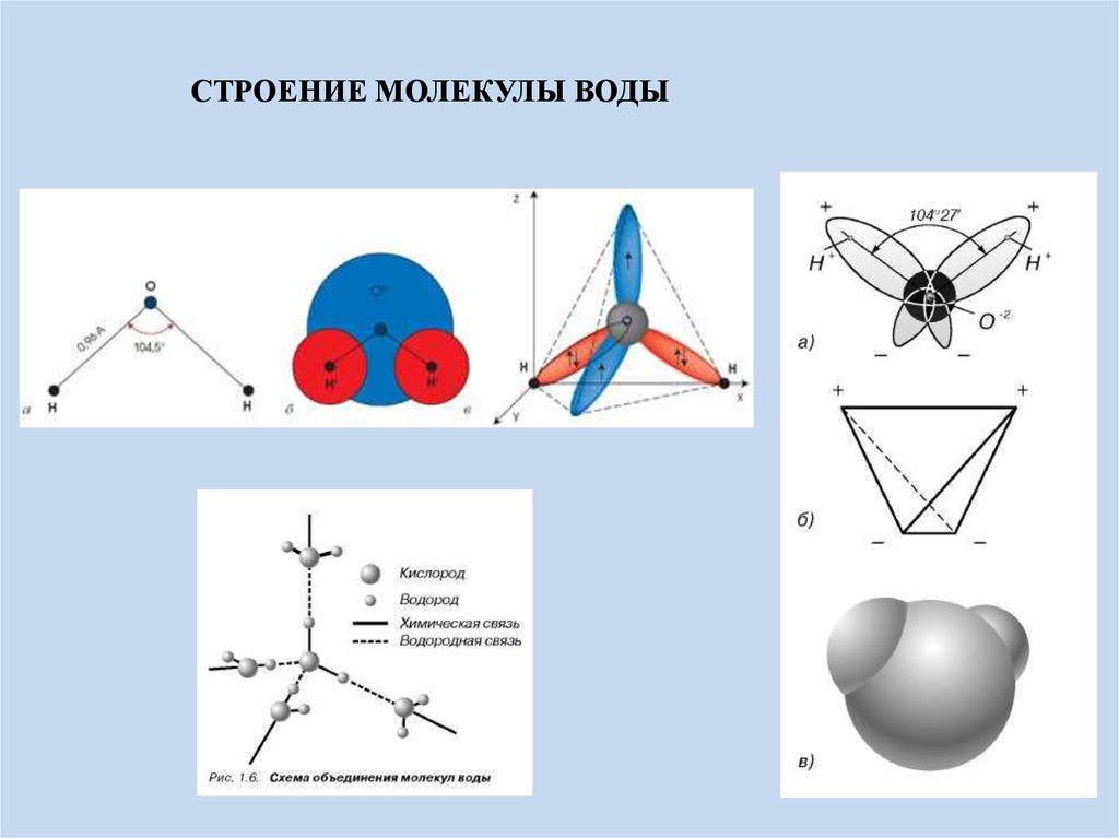 Молекула воды схема