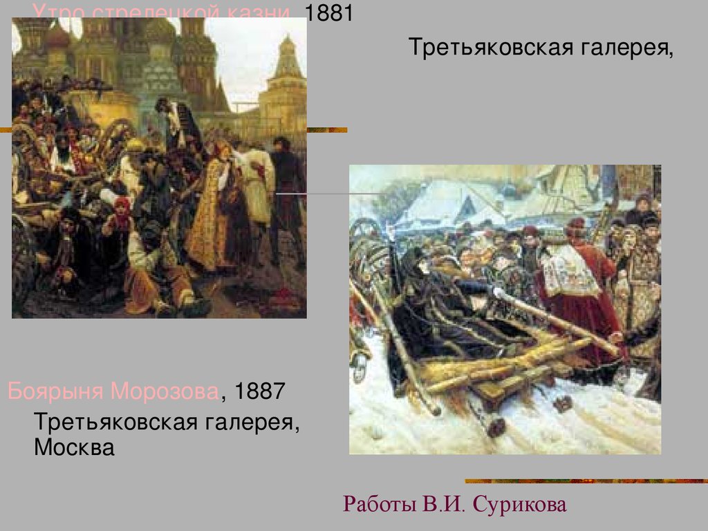 Утро стрелецкой казни, 1881 Третьяковская галерея, Москва
