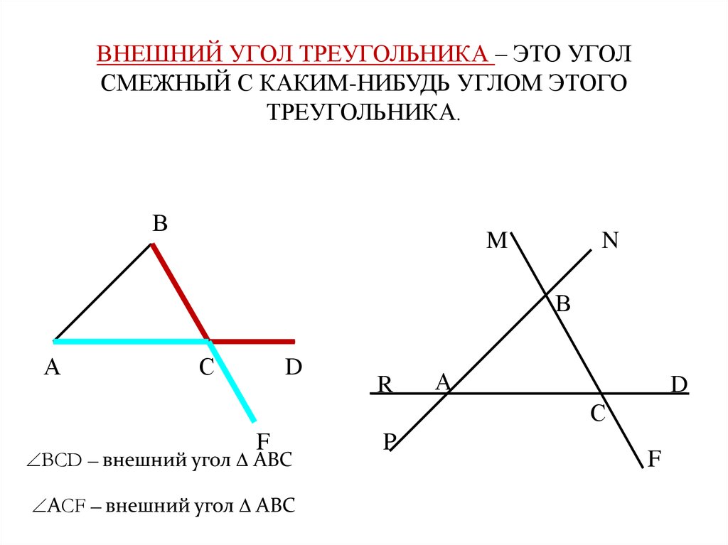 Свойства внешнего угла треугольника геометрия 7 класс