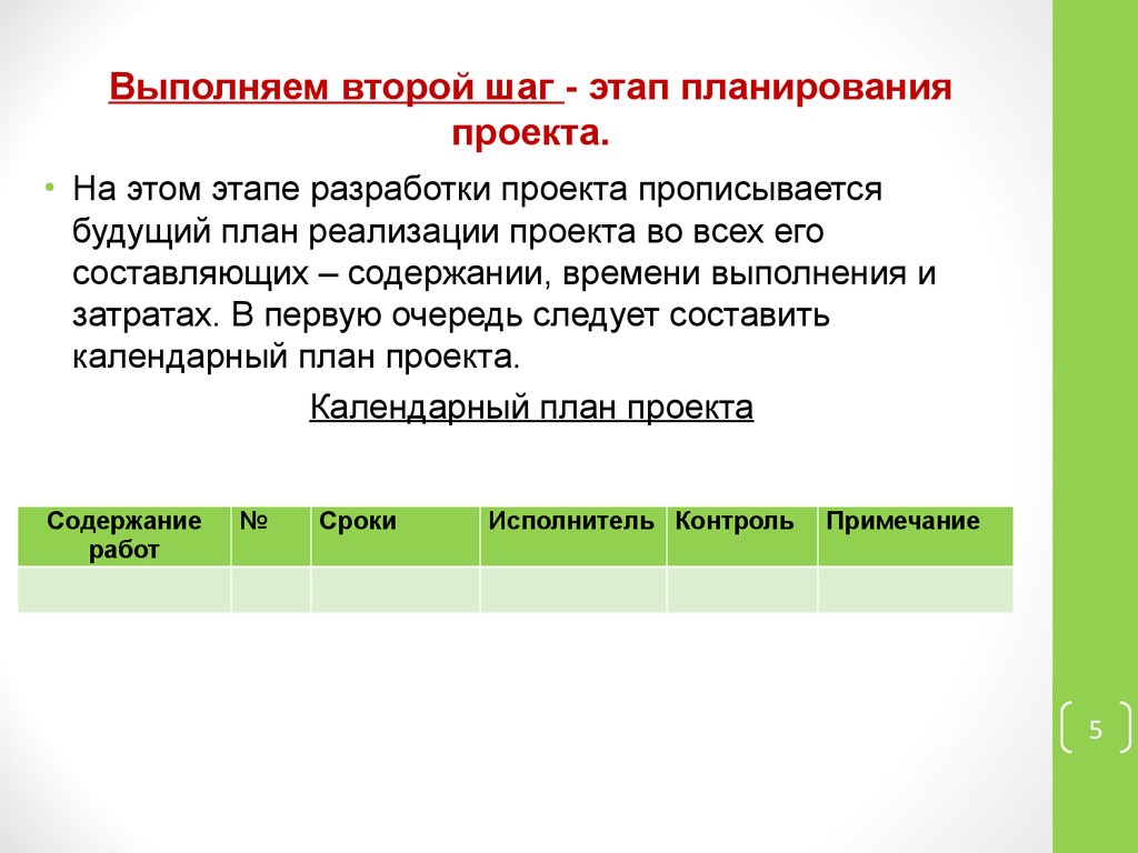 Первый шаг планирования. Этап контроля этап планирования этап ориентировки.