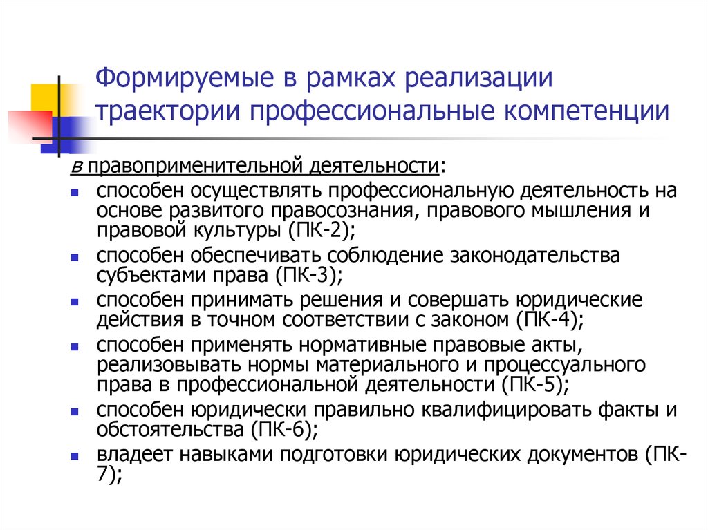 Профессиональной траектории реализация. Правоприменительная деятельность. Навыки подготовки юридических документов. Профессиональная Траектория.