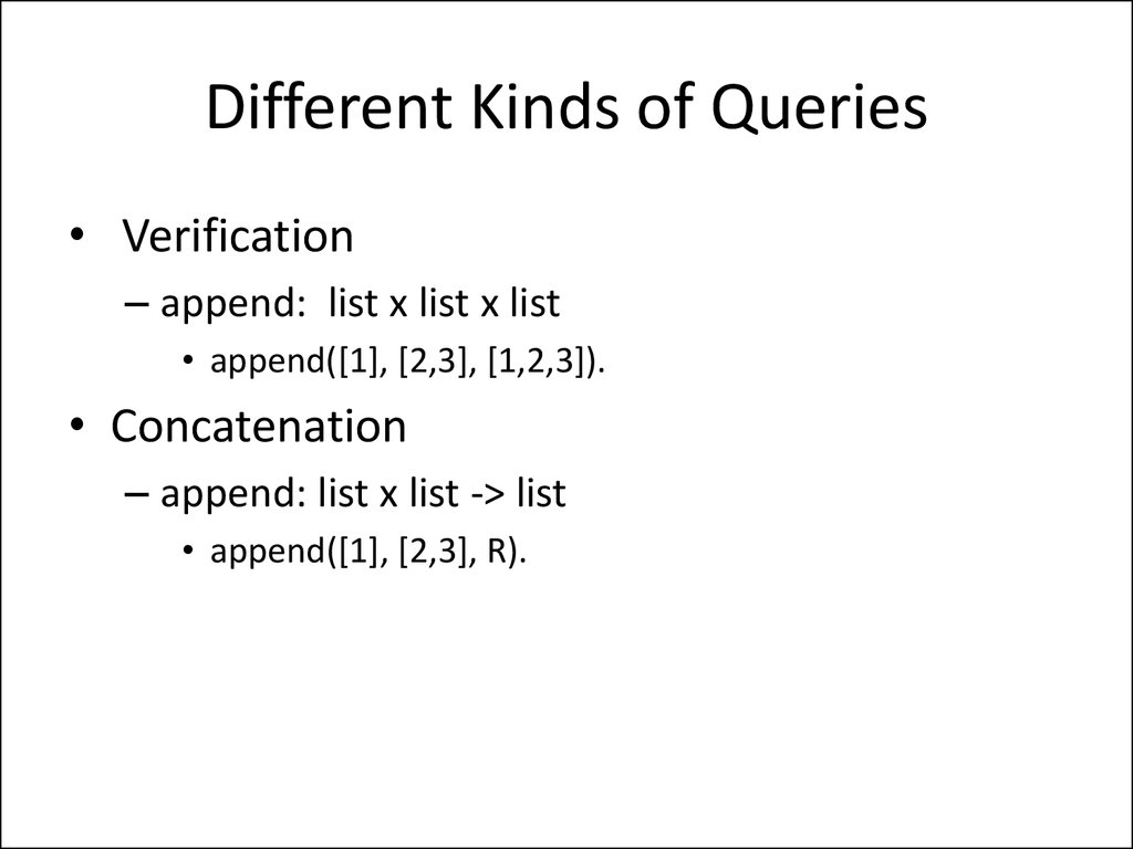 Different Kinds of Queries