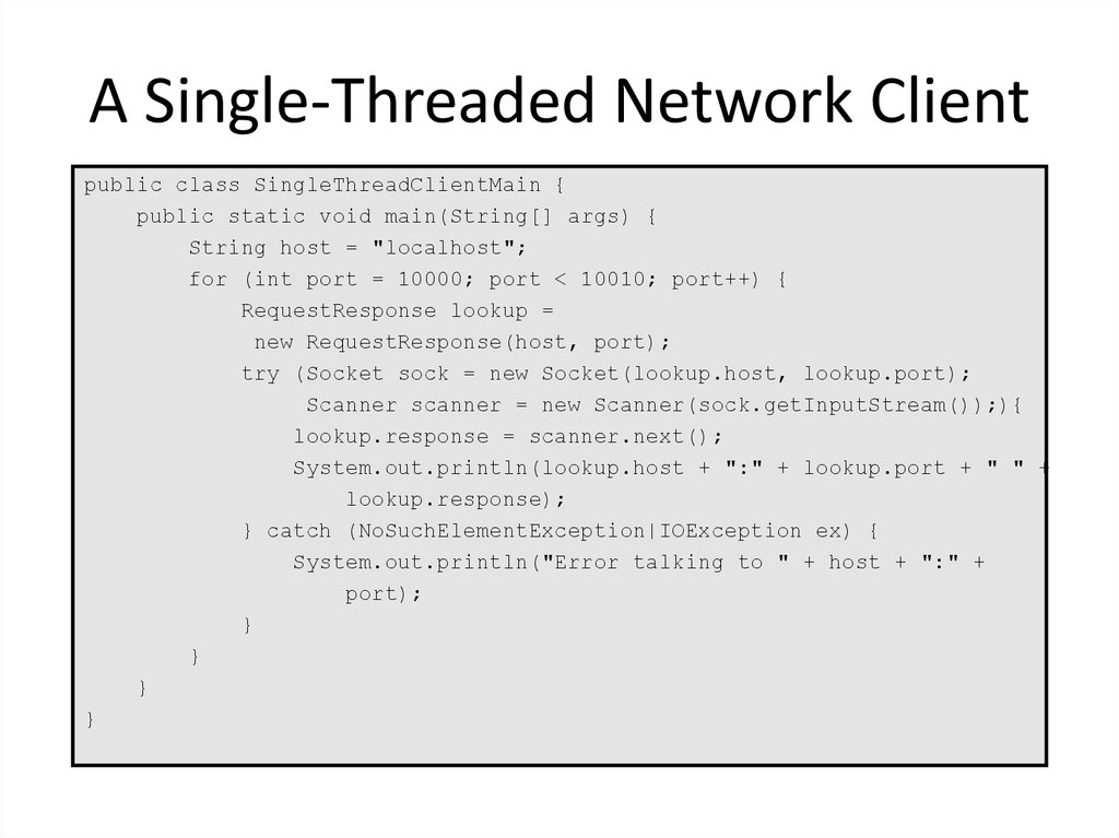 A Single-Threaded Network Client