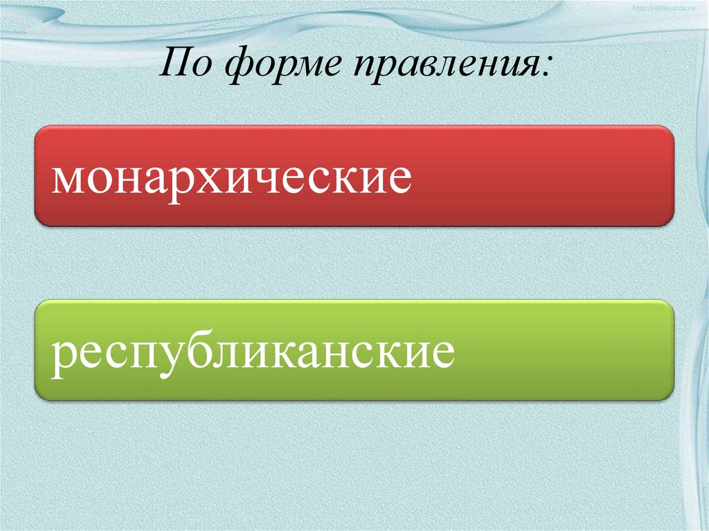 По форме правления: