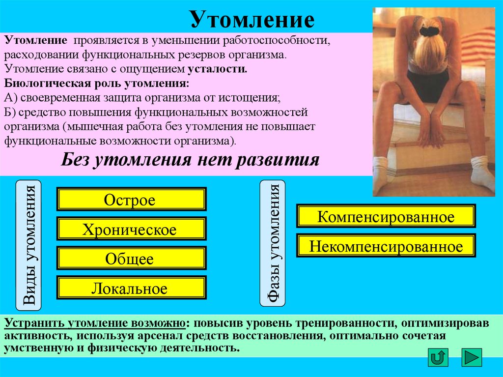 Физическая культура как средство борьбы от переутомления и низкой работоспособности презентация