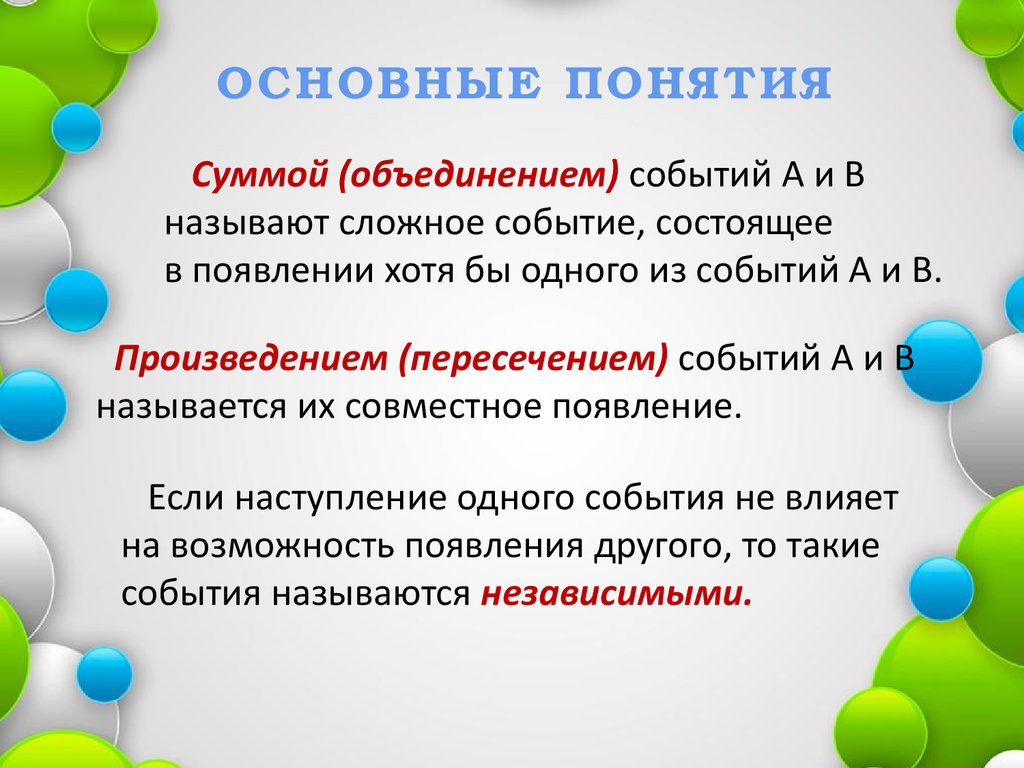 Совместными называются. Понятие сумма.