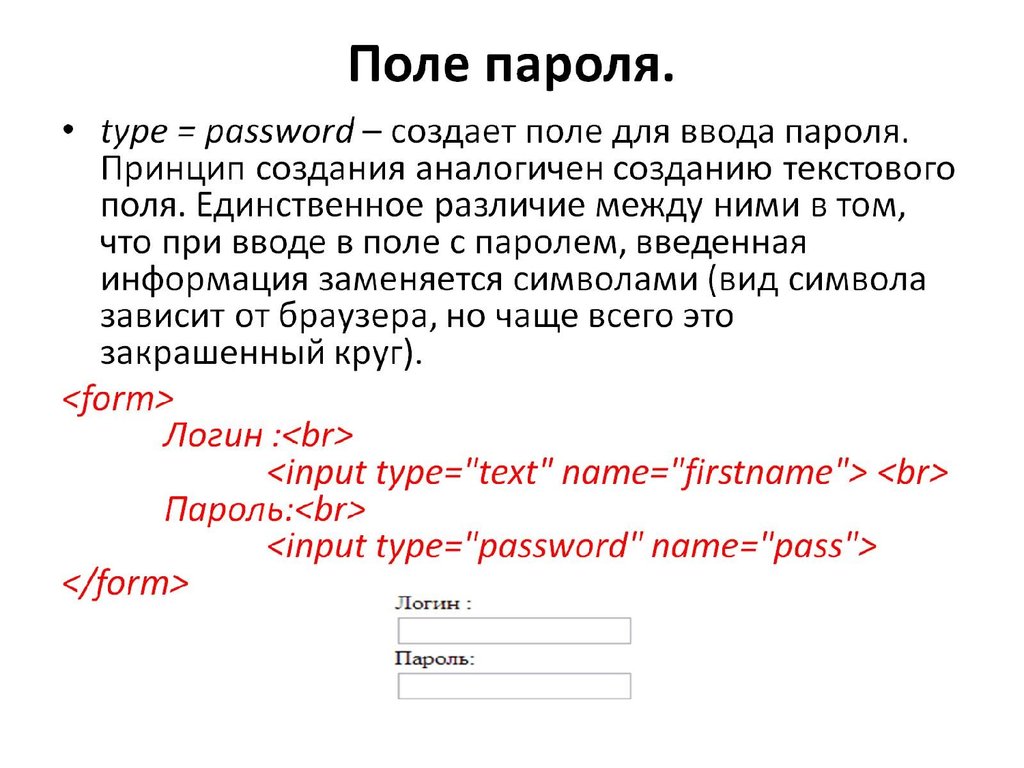 Поле password. Форма для текста. Поле пароля. Тег form. Поле пароля Type= password.