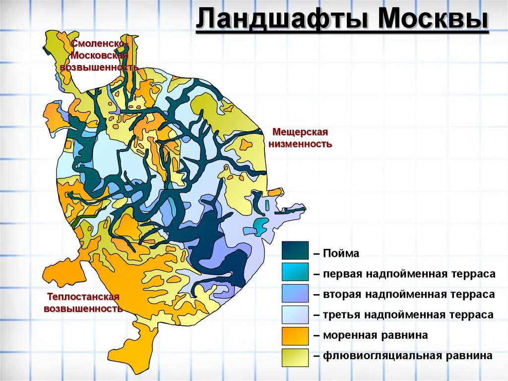 Карта низин и возвышенностей московской области